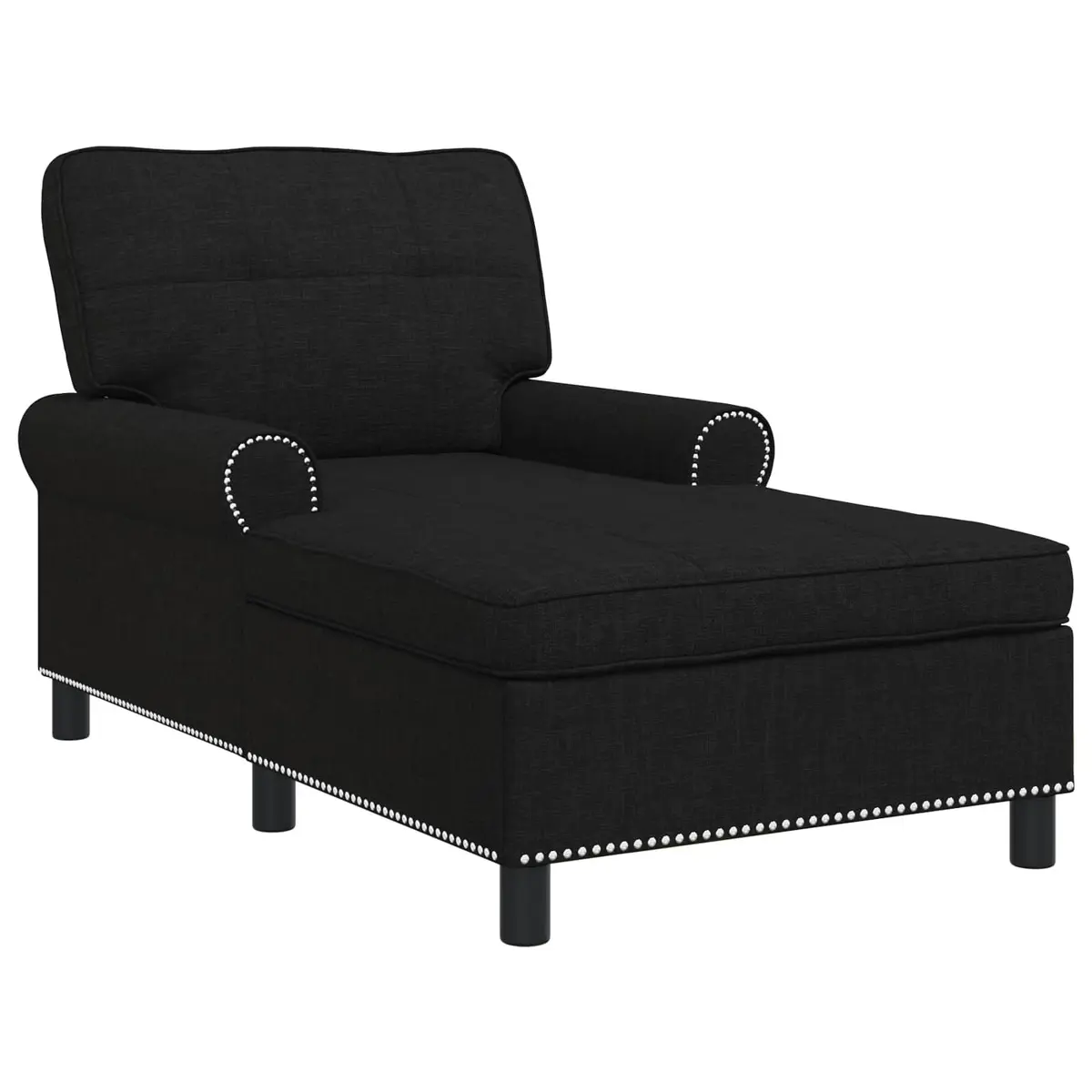 Lounge Chair with Cushion Black Chaise Modern Living Room Bedroom Furniture
