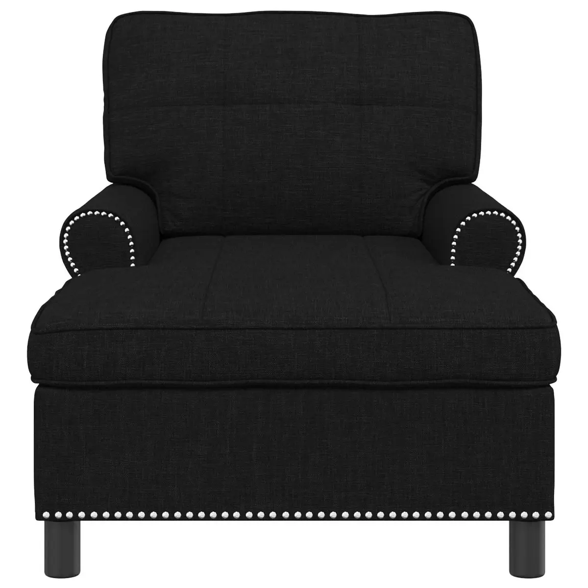 Lounge Chair with Cushion Black Chaise Modern Living Room Bedroom Furniture