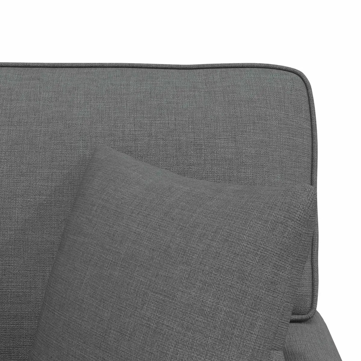 Chaise Lounge with Skirt Living Room Bedroom Dark Grey Fabric 3 Piece