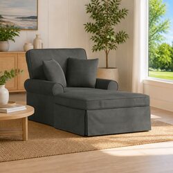 Specifications of Modern Grey Corduroy Chaise Lounge