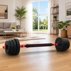 Adjustable Dumbbell Barbell Set 30kg Home Gym Fitness Weights Training Equipment