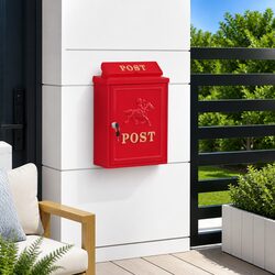 Specifications for Wall Mounted Mailbox in Red Aluminum