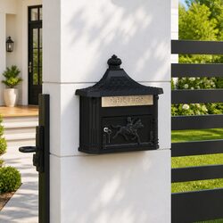 Wall Mounted Mailbox: 40.5x16x45 cm, Cast Aluminum