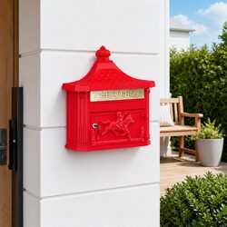 Specs of Red Wall-Mounted Vintage Mailbox for Outdoors
