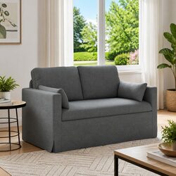 Grey Fabric Sofa Dimensions: 139cm Wide, Modern Build