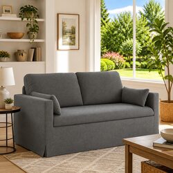 Specifications of 158cm Grey Fabric Sofa with Metal Frame