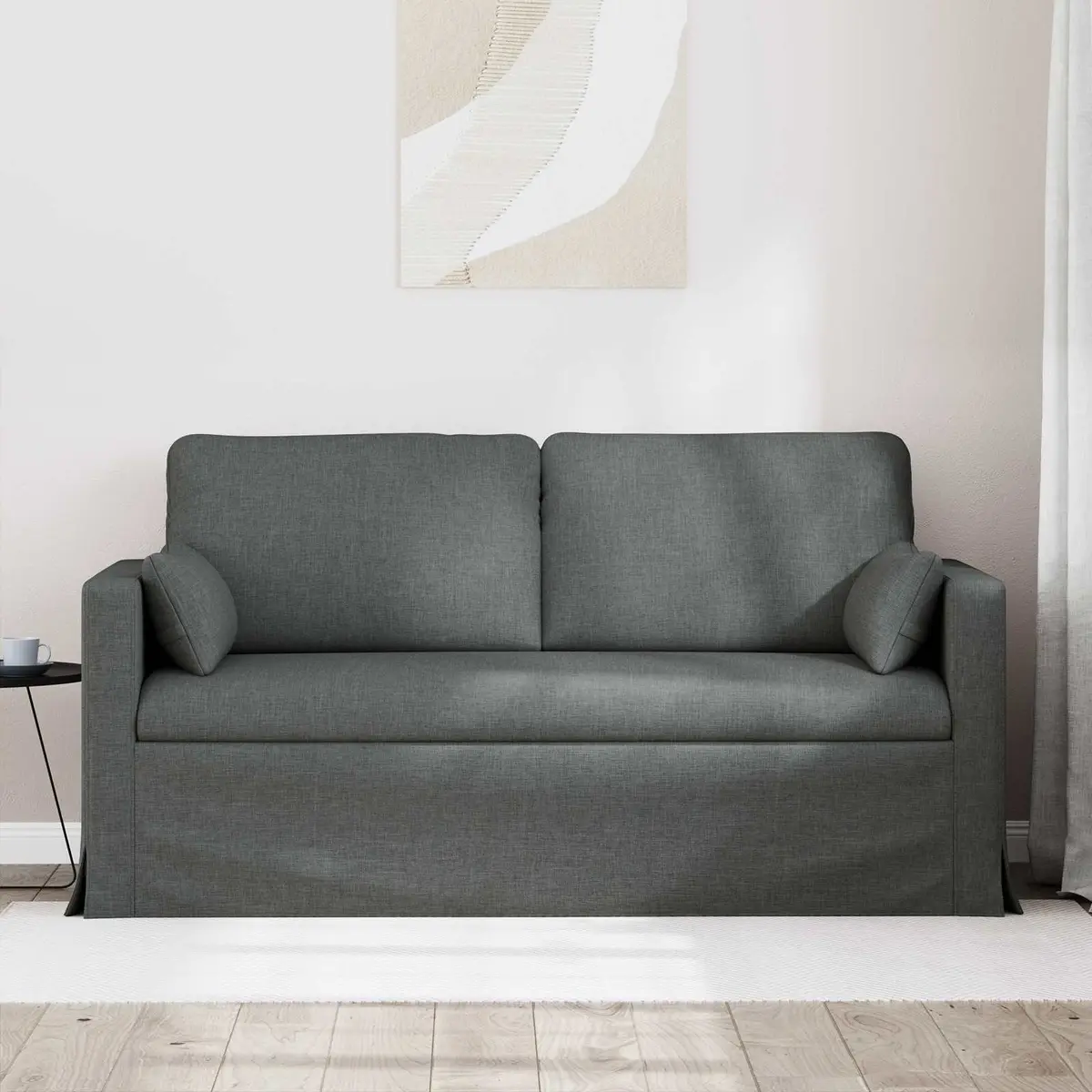 158cm Grey Fabric Sofa with Metal Frame