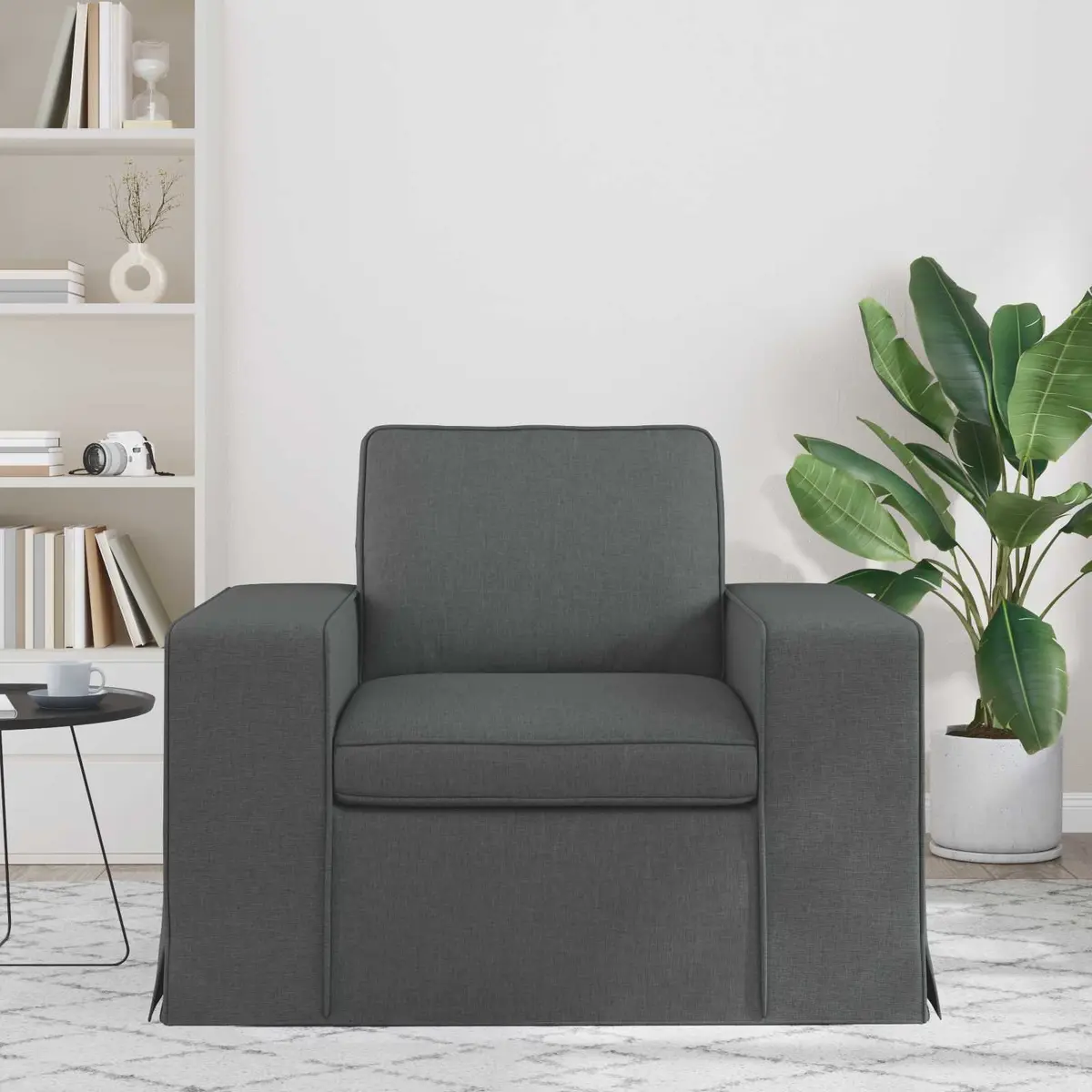 Modular Sofa Living Room Grey Fabric Sectional 103 x 80 x 82 cm