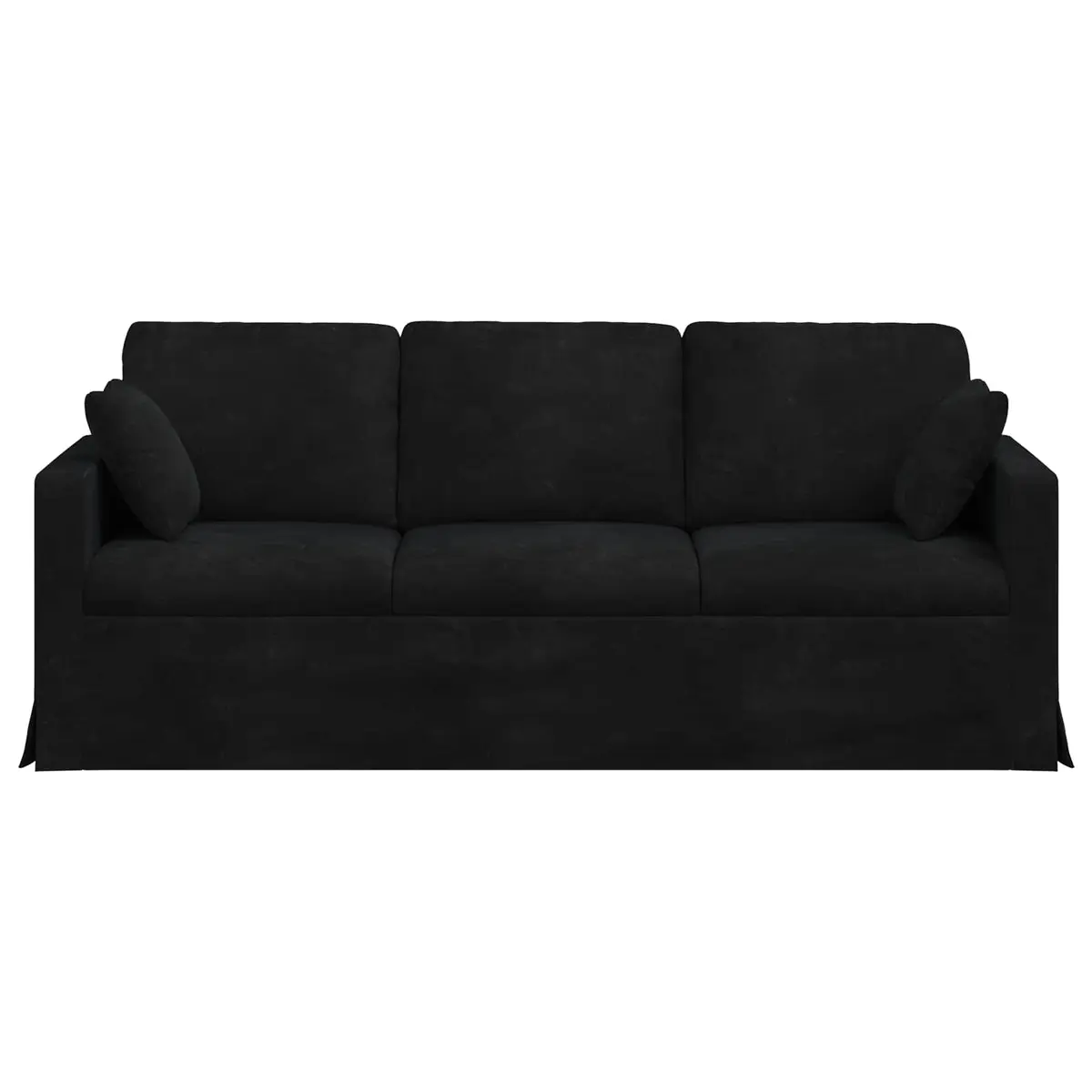 Black Velvet Sofa Living Room Bedroom 198cm