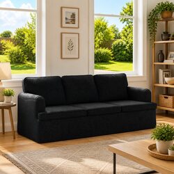 Black Modular Sofa Dimensions: 201 x 80 x 85 cm