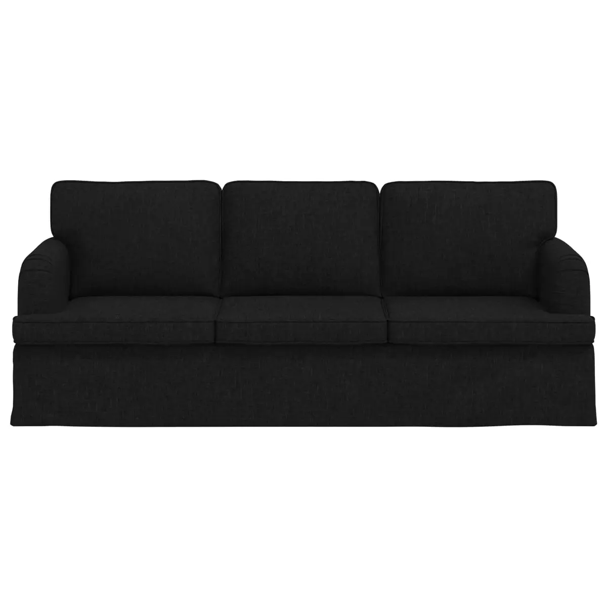 Modern Black Fabric Sofa 201 x 80 x 85 cm Living Room Lounge Modular Couch