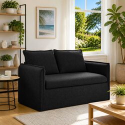 Black Fabric Sofa with Dimensions 136 x 82 x 85 cm