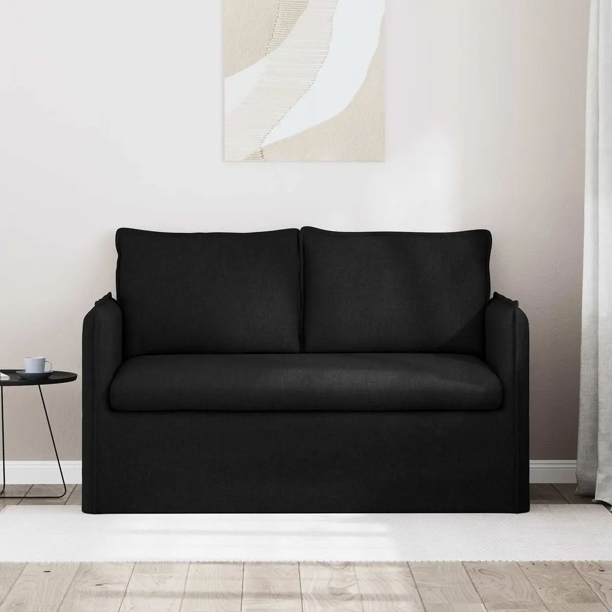 Black Fabric Sofa Modular Lounge Sectional Couch Living Room Furniture