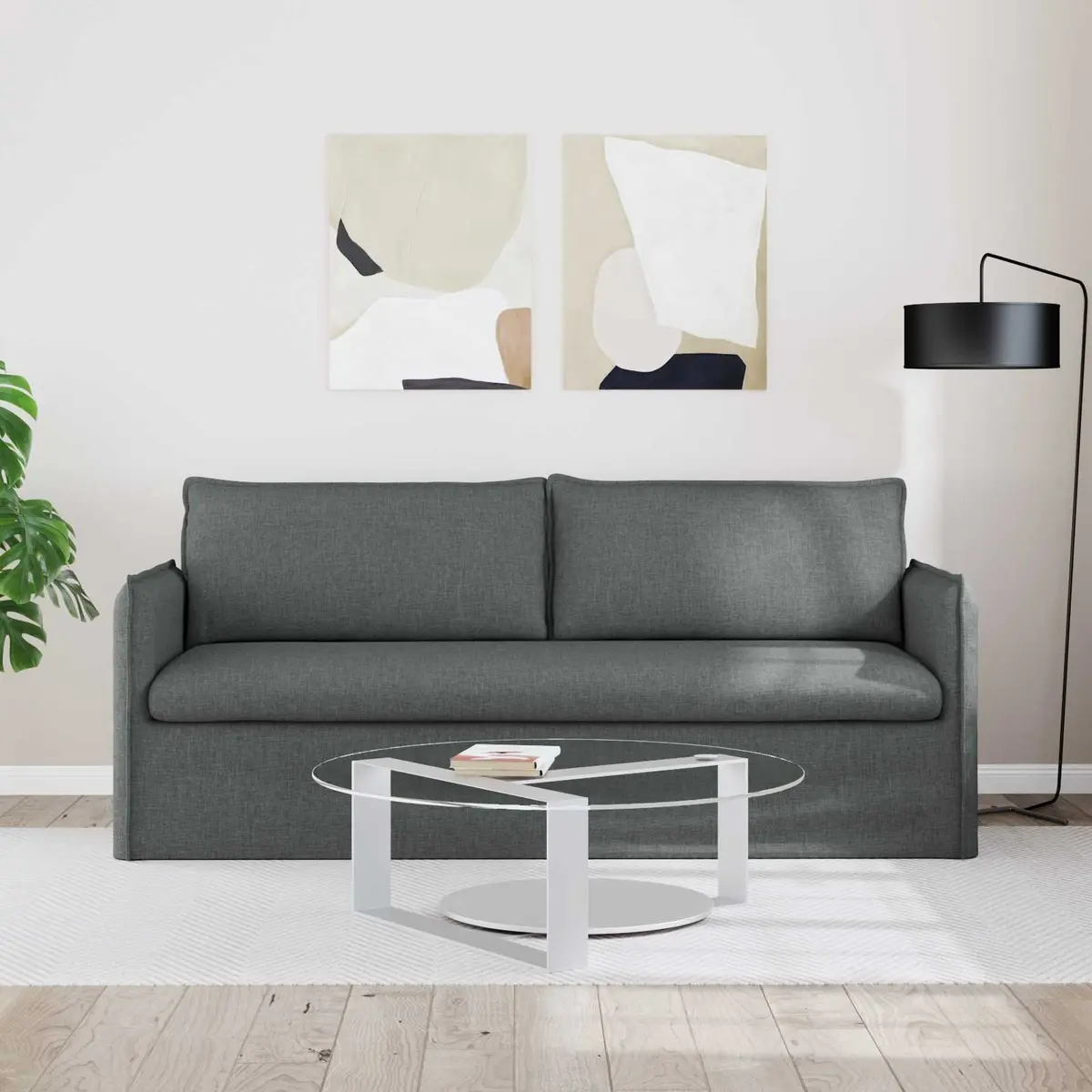 Grey Fabric Modular Lounge Sofa