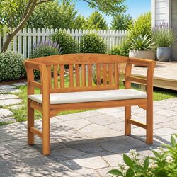 Outdoor Rose Bench: 114 x 46 x 82.5 cm Solid Wood