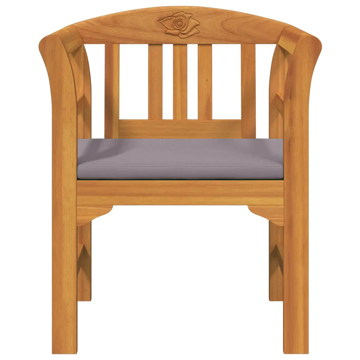 Outdoor Bench Garden Patio Solid Wood Curved Armrests 68.5 x 46 x 82.5 cm
