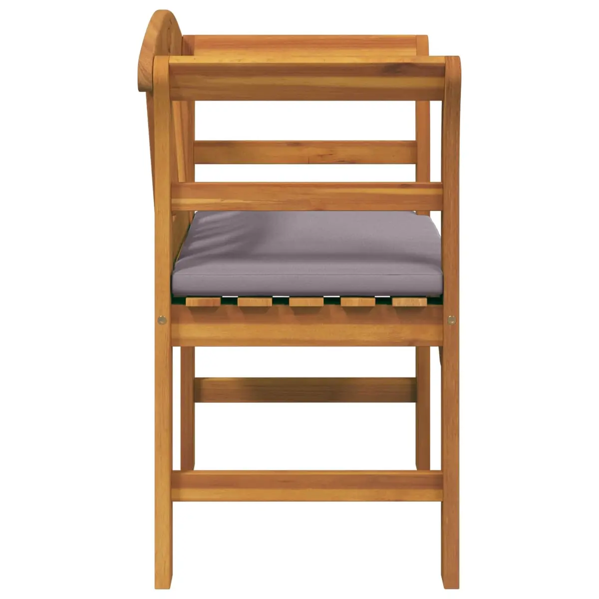 Outdoor Bench Garden Patio Solid Wood Curved Armrests 68.5 x 46 x 82.5 cm