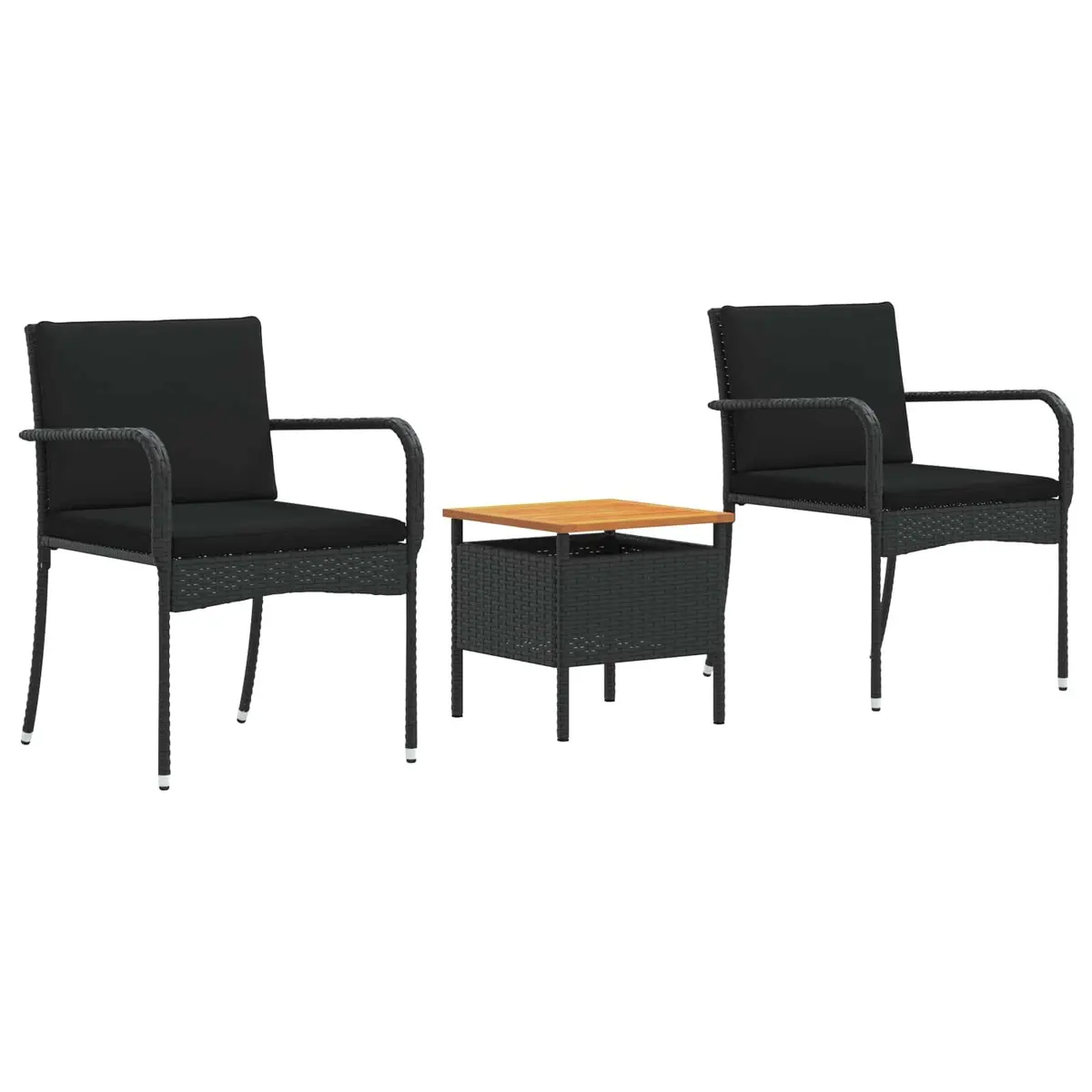Garden Furniture Set Outdoor Patio Seating with Cushions Steel Frame Acacia Wood Table