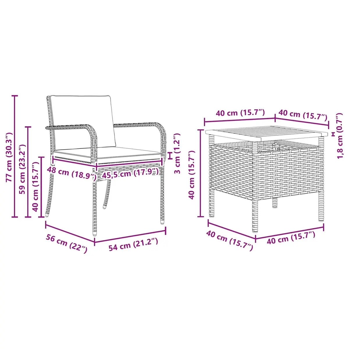 Garden Furniture Set Outdoor Patio Seating with Cushions Steel Frame Acacia Wood Table