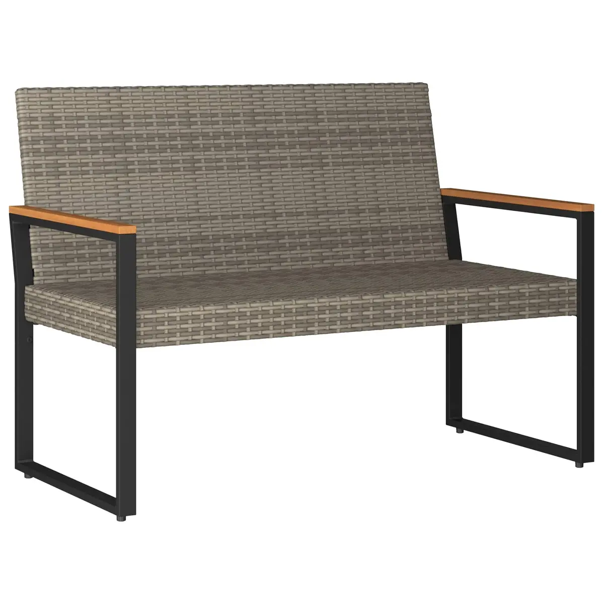 Outdoor Furniture Set for Garden Patio 4 Pieces Grey Poly Rattan