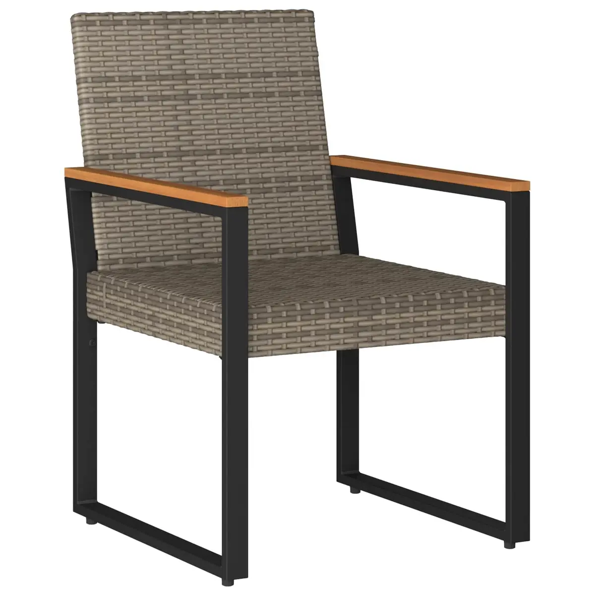 Outdoor Furniture Set for Garden Patio 4 Pieces Grey Poly Rattan
