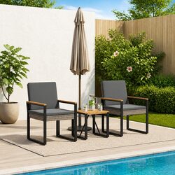 Specifications of 3-Piece Grey Poly Rattan Outdoor Set