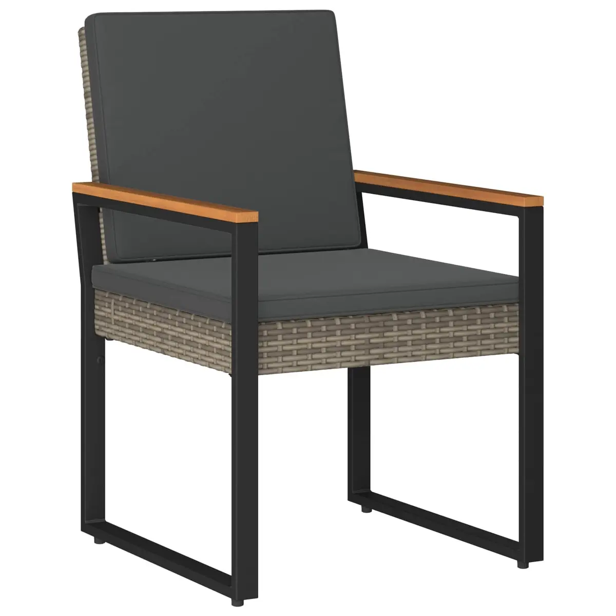 Outdoor Furniture Set Garden Patio 3 Piece Grey Poly Rattan Lounge Chairs Table