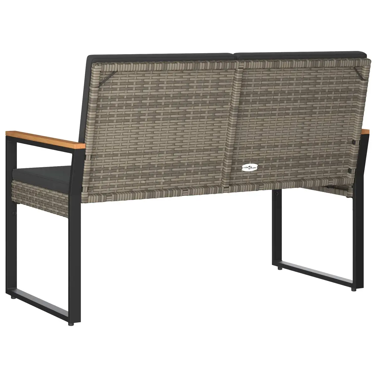 Outdoor Bench for Garden Patio Grey 107 x 61 x 80 cm Poly Rattan Weather-Resistant Durable Seating