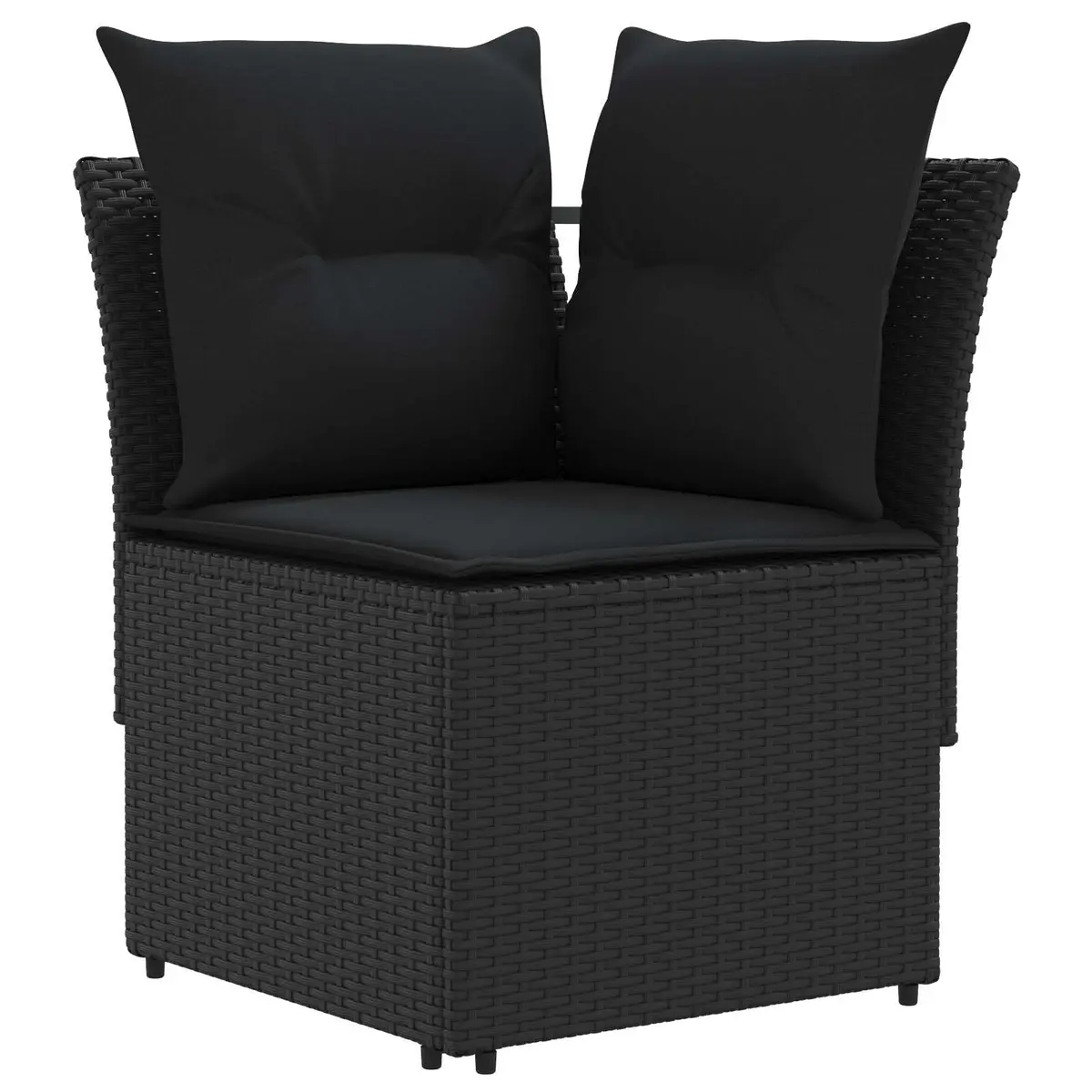 Outdoor Sectional Sofa 2-Piece Modular Patio Garden Black