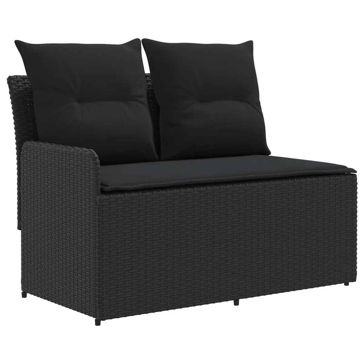 Outdoor Sectional Sofa 2-Piece Modular Patio Garden Black