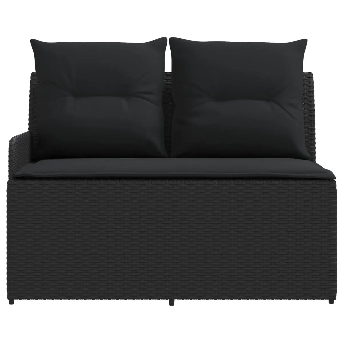 Outdoor Sectional Sofa 2-Piece Modular Patio Garden Black