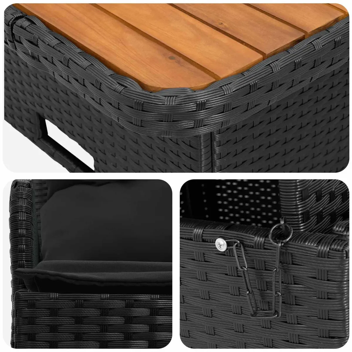 Outdoor Sectional Sofa with Adjustable Lift-Up Table