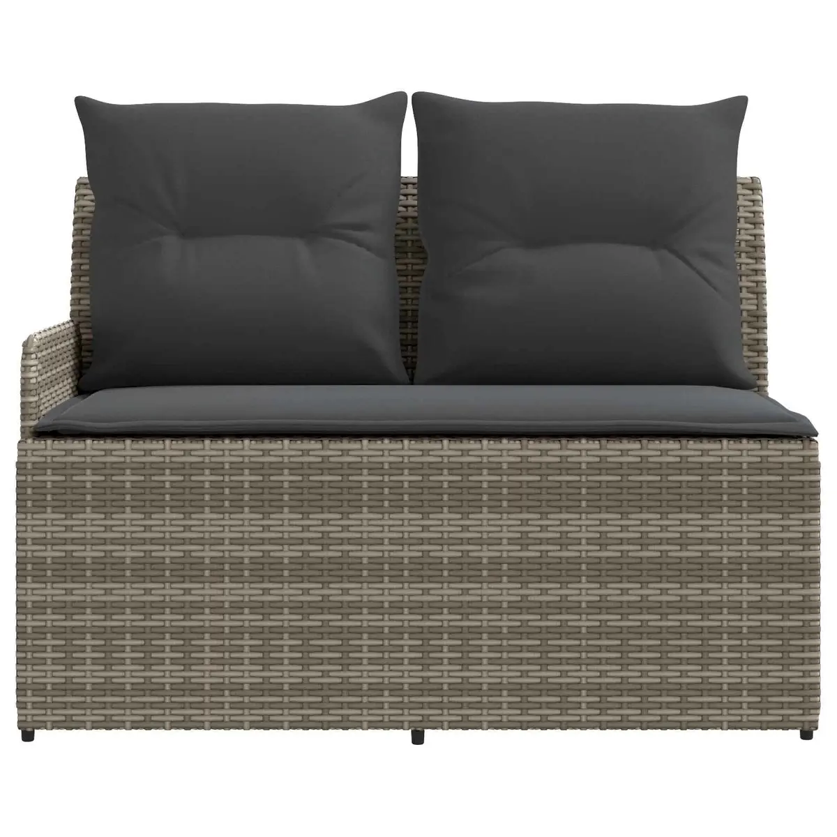 Garden Armrest Sofa with Liftup Table Outdoor Lounge Set 2 Piece Grey
