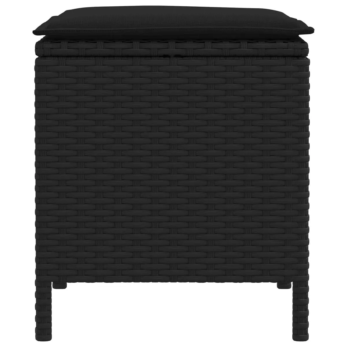 Garden Footstool Indoor Outdoor Seating Ottoman Black 38 x 38 x 45 cm