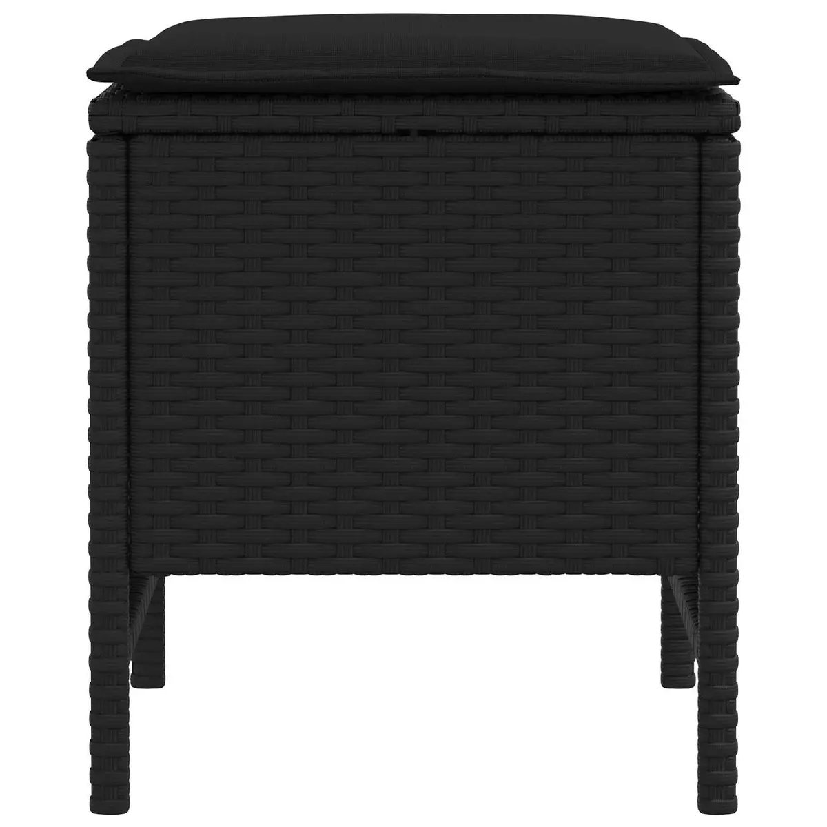 Garden Footstool Indoor Outdoor Seating Ottoman Black 38 x 38 x 45 cm