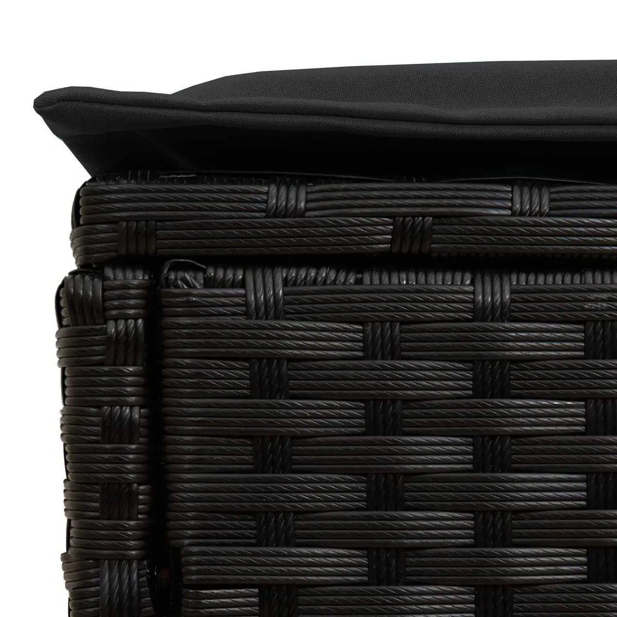 Garden Footstool Indoor Outdoor Seating Ottoman Black 38 x 38 x 45 cm