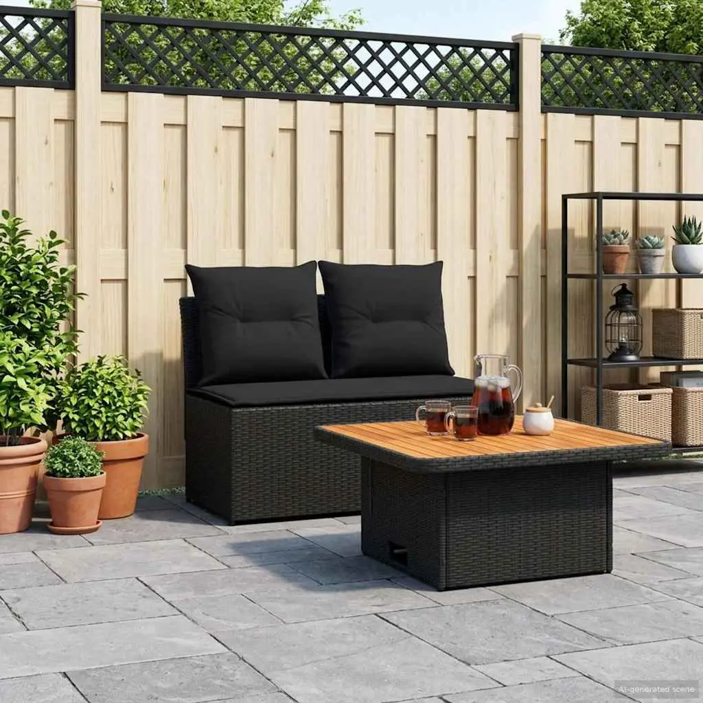 Outdoor Middle Sofa with Lift-Up Table