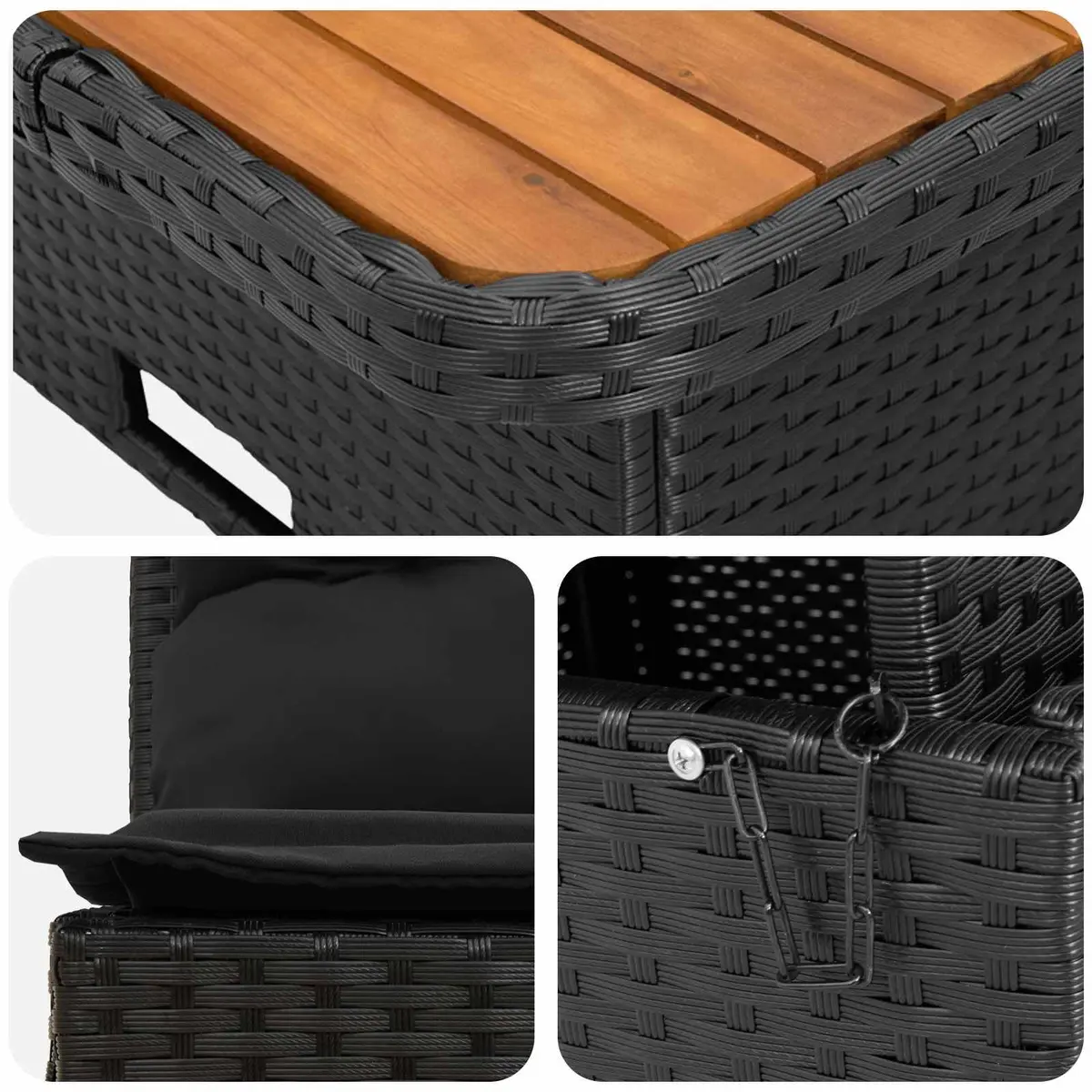 Outdoor Middle Sofa with Lift-Up Table