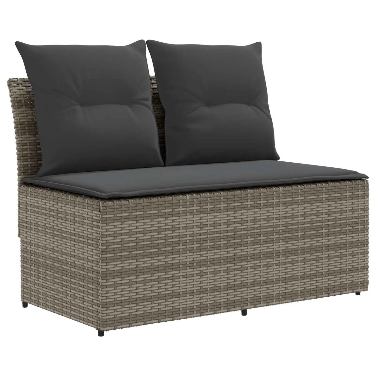 Outdoor Middle Sofa Sectional with Lift-up Table Grey