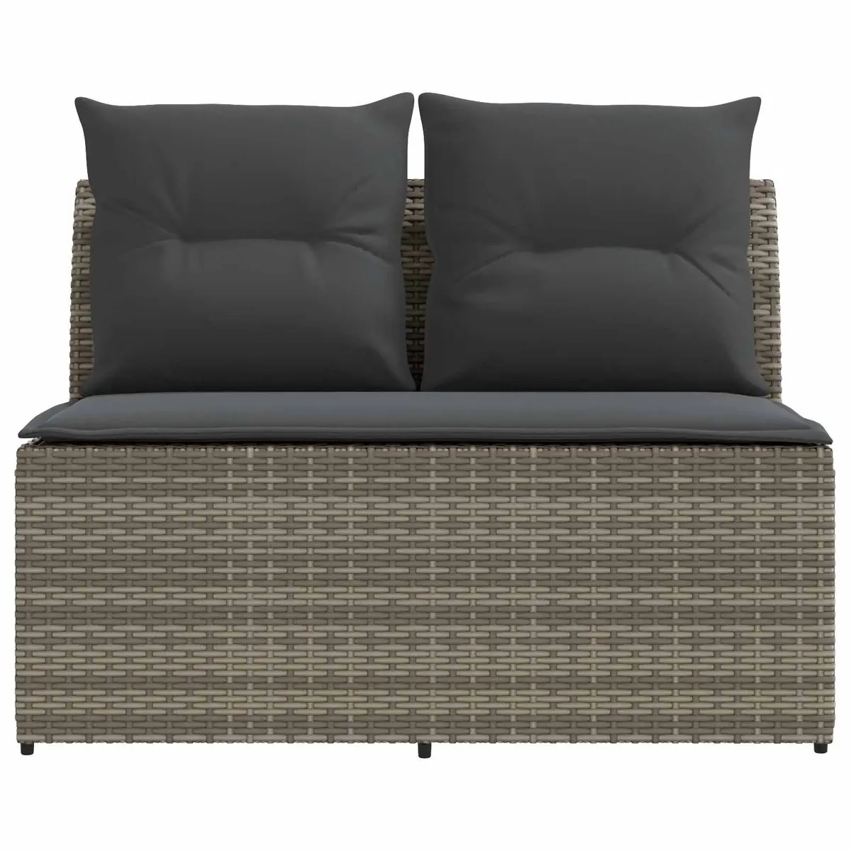 Outdoor Middle Sofa Sectional with Lift-up Table Grey