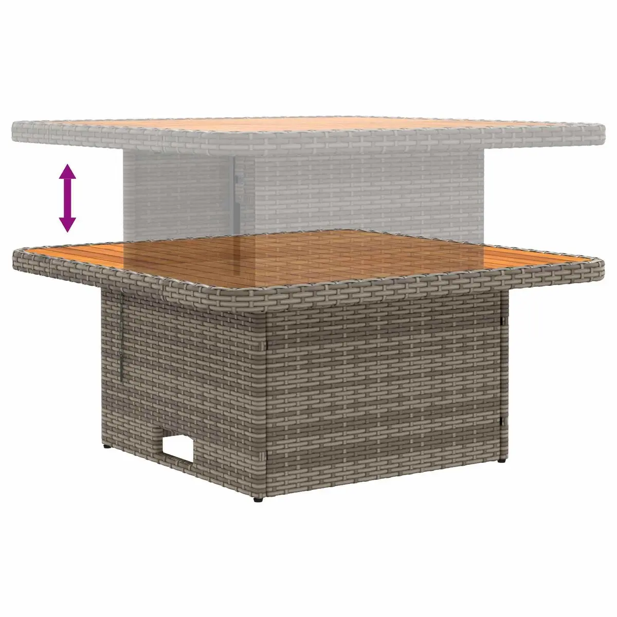 Outdoor Middle Sofa Sectional with Lift-up Table Grey