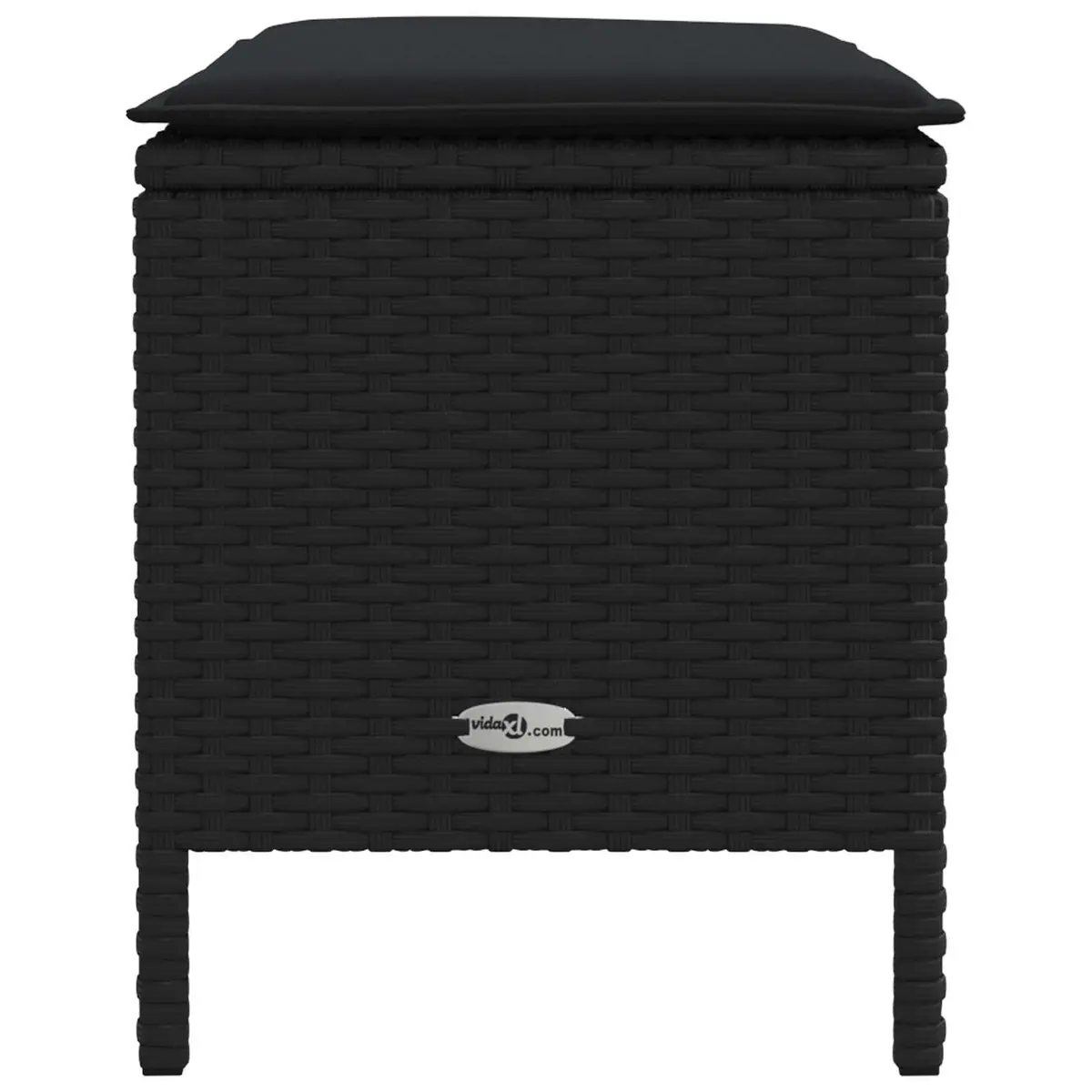 Garden Footstool with Removable Pillow Outdoor Indoor Seating Black 80x38x45cm