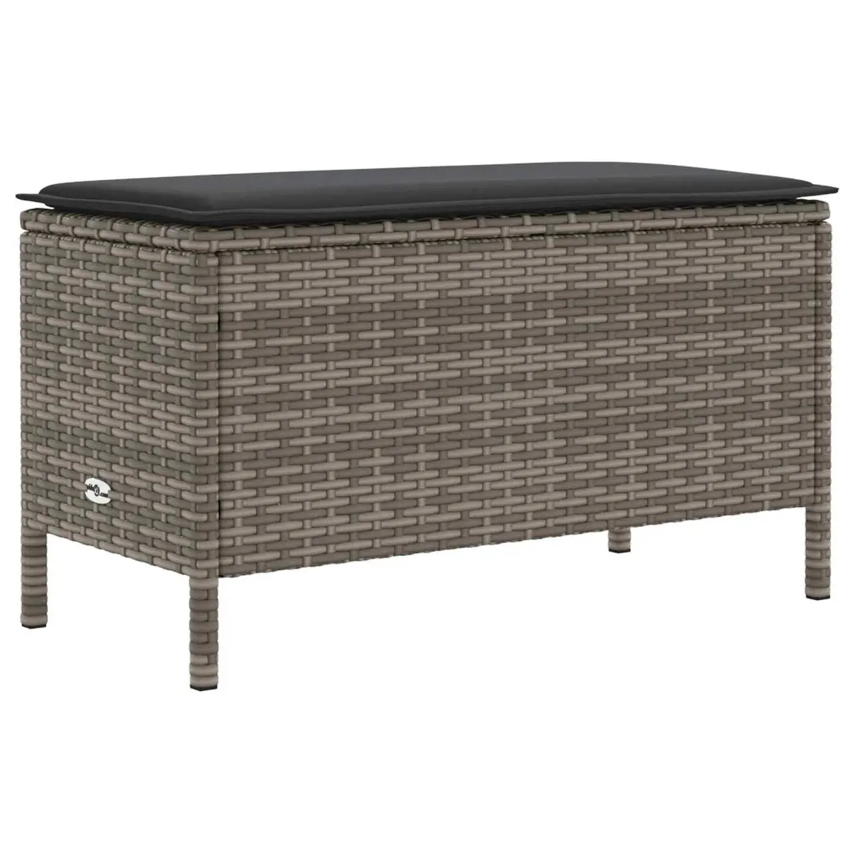 Footstool Ottoman Indoor Outdoor Garden Patio Grey 80 x 38 x 45 cm