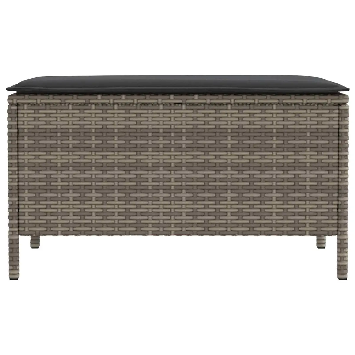 Footstool Ottoman Indoor Outdoor Garden Patio Grey 80 x 38 x 45 cm