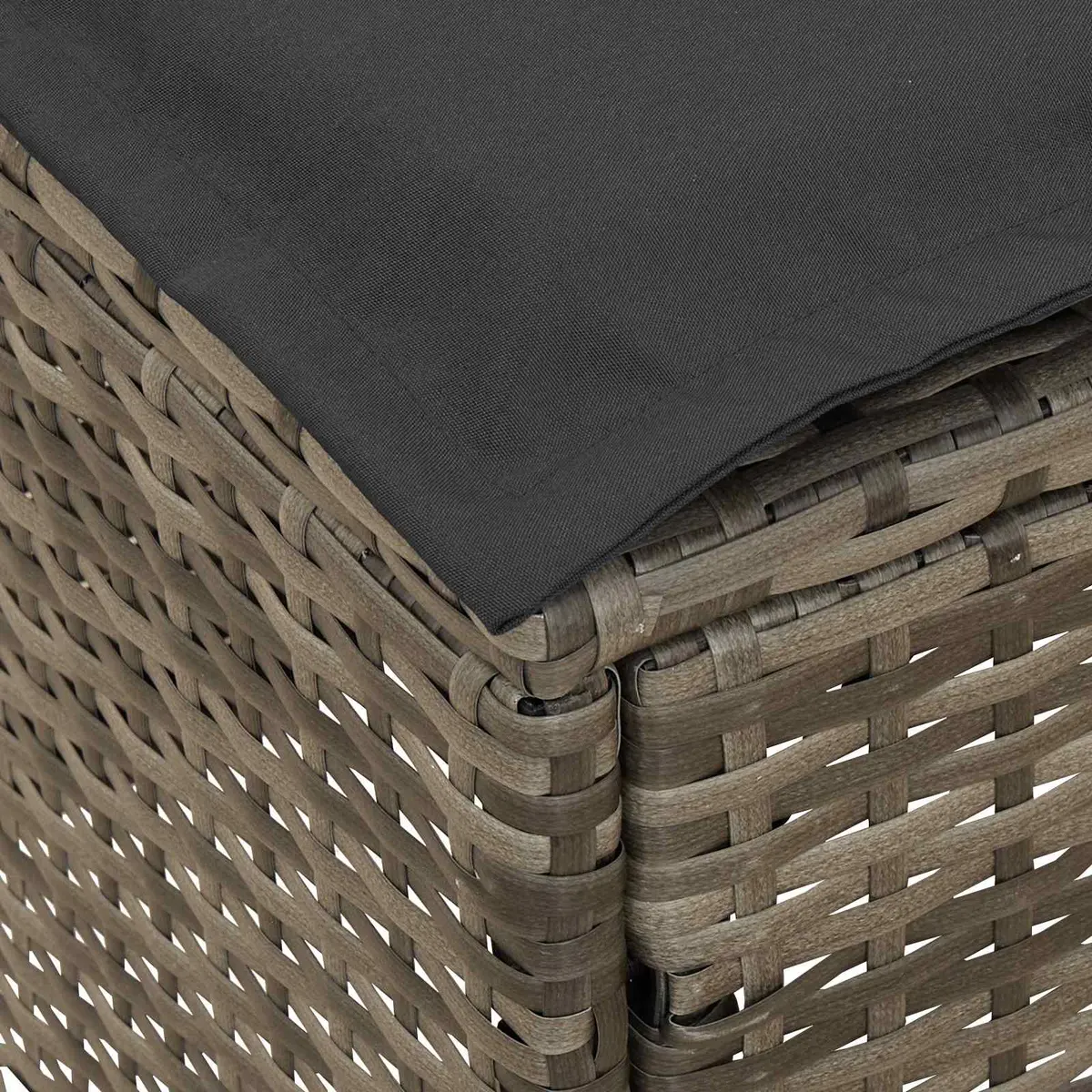 Footstool Ottoman Indoor Outdoor Garden Patio Grey 80 x 38 x 45 cm