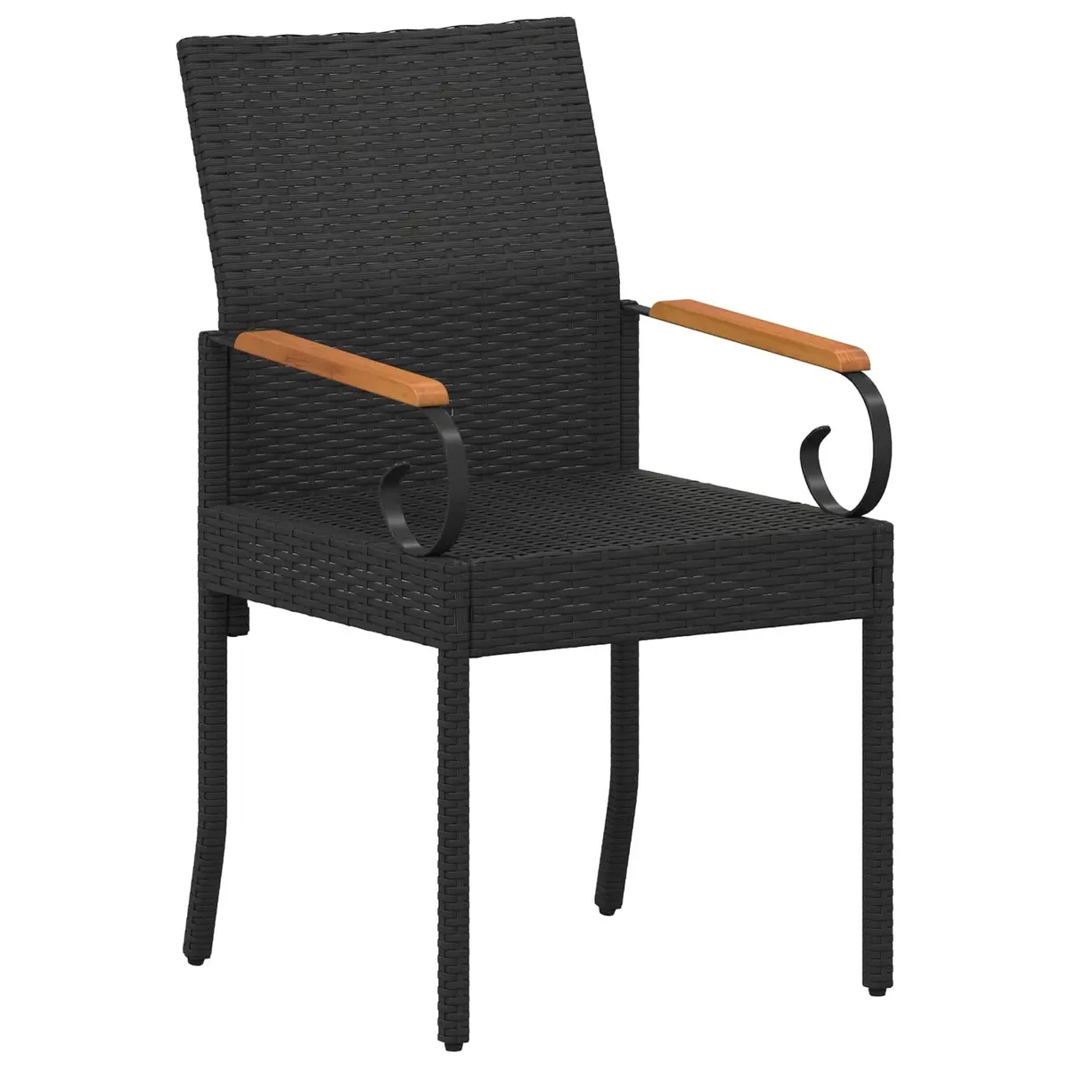 Outdoor Chairs Set of 4 Patio Garden Furniture Poly Rattan with Cushion