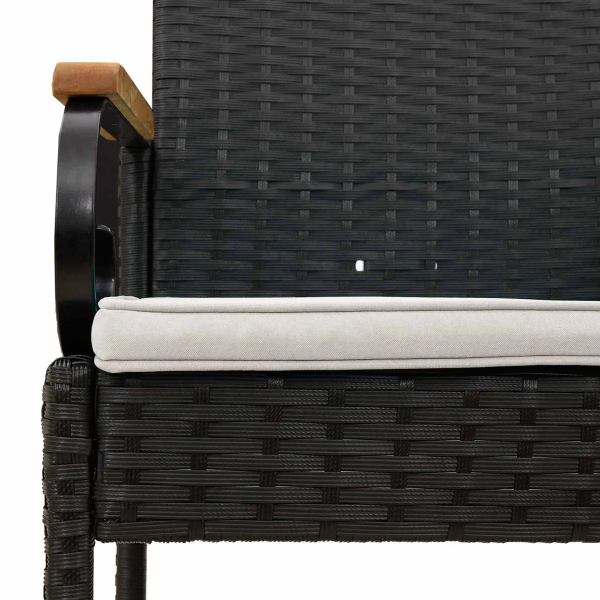 Outdoor Chairs Set of 4 Patio Garden Furniture Poly Rattan with Cushion