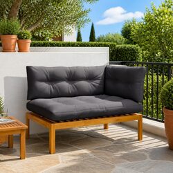 Corner Sofa Sectional with Solid Acacia Wood Construction