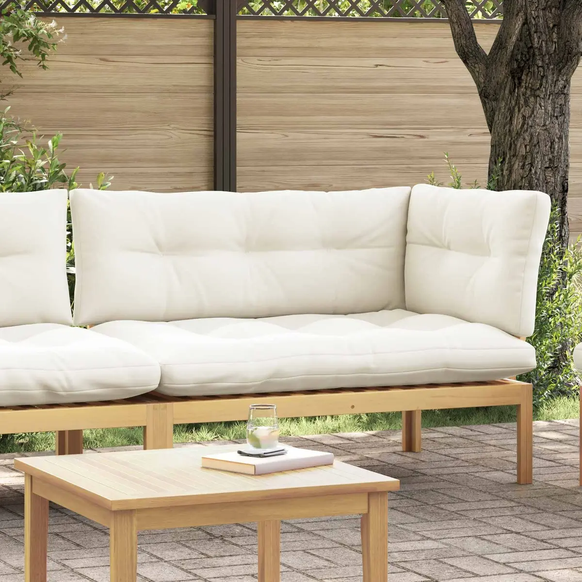 Acacia Wood Corner Sofa Unit