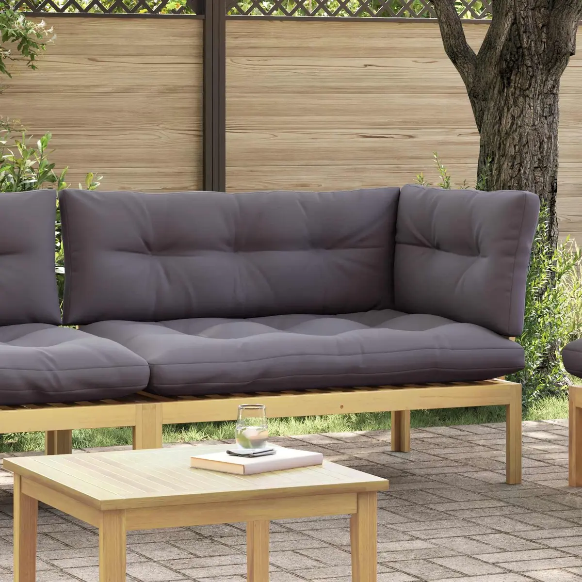 Corner Sofa Unit Outdoor Sectional Seating Acacia Wood Garden Furniture